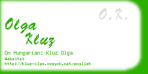 olga kluz business card